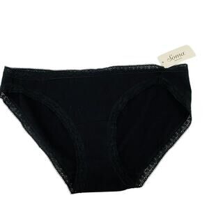 Soma Cotton Modal Bikini Panty Black Womens Small